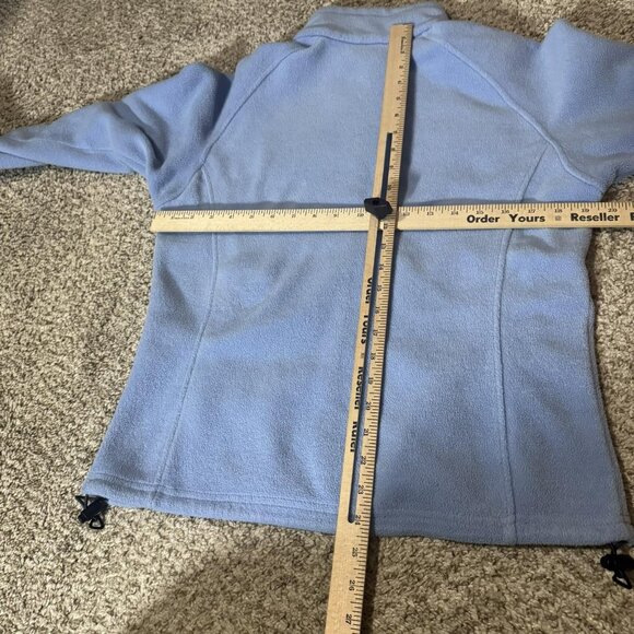 Columbia Fleece Jacket Womens Medium Light Blue Full Zip Mock Neck Outdoor - Picture 6 of 8